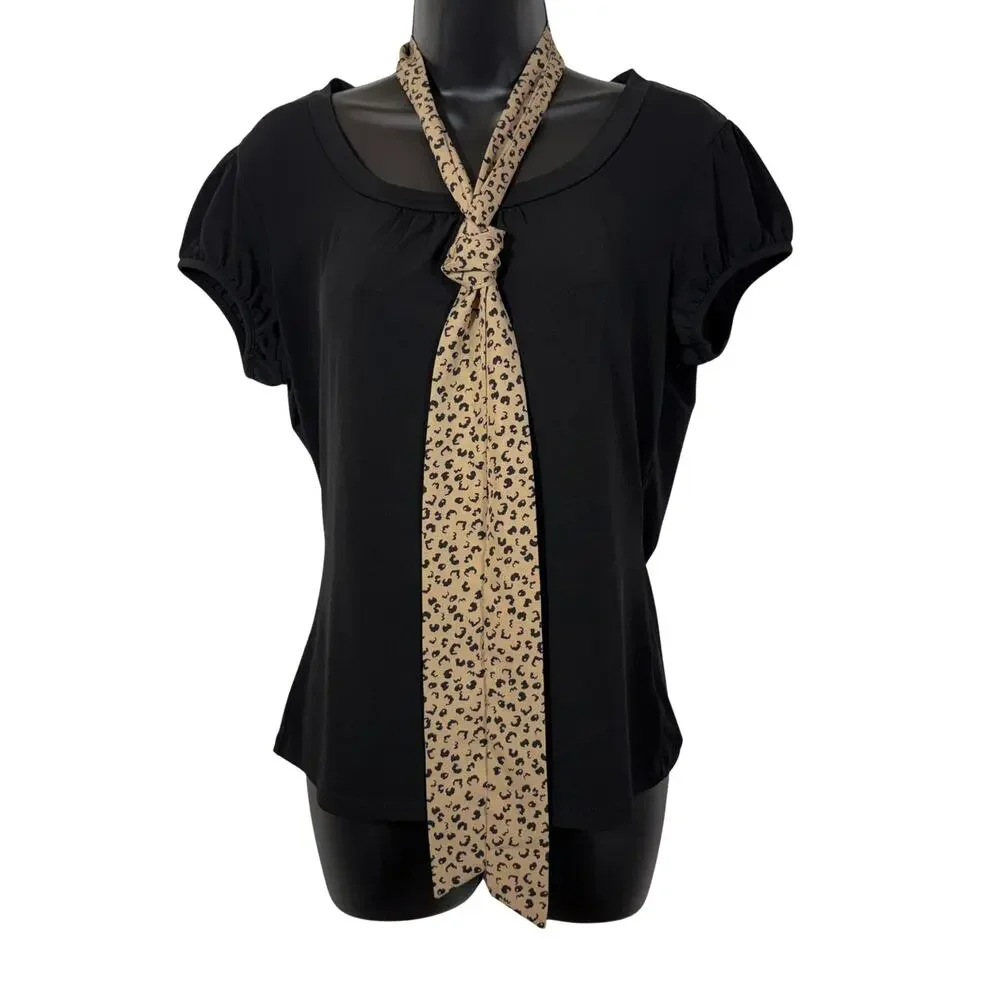 Leopard Print Scarf Skinny Long Scarf Bow Coquette Animal Cheetah Retro